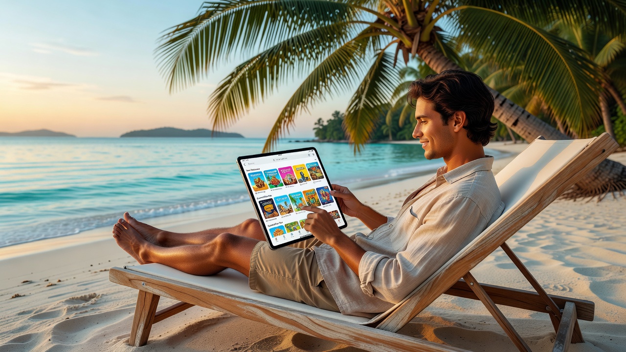 Browsing catalog on tablet