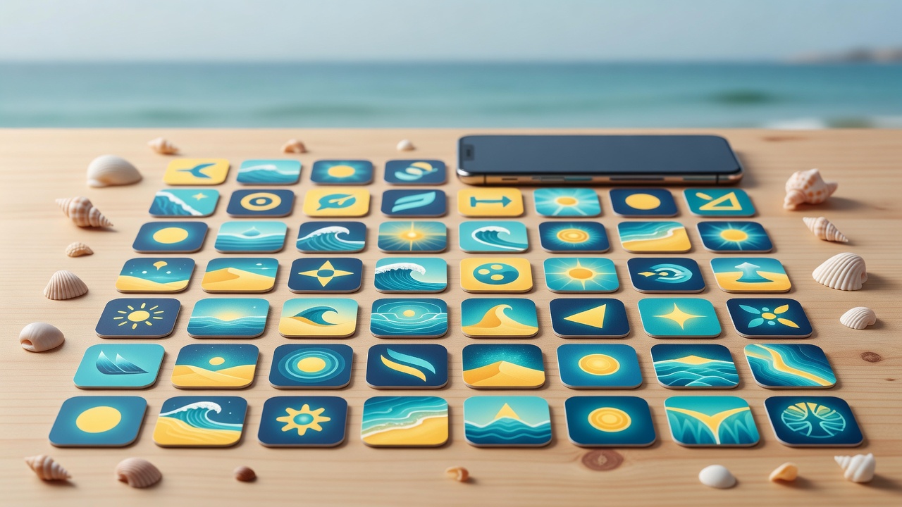 Mobile game catalog grid interface